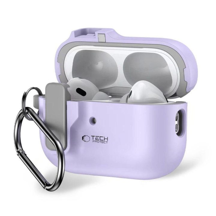 Case su karabinu Apple AirPods Pro 1 / 2 - Violetinė