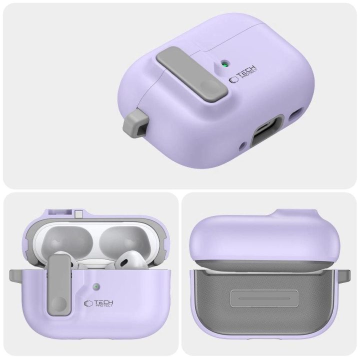 Case su karabinu Apple AirPods Pro 1 / 2 - Violetinė