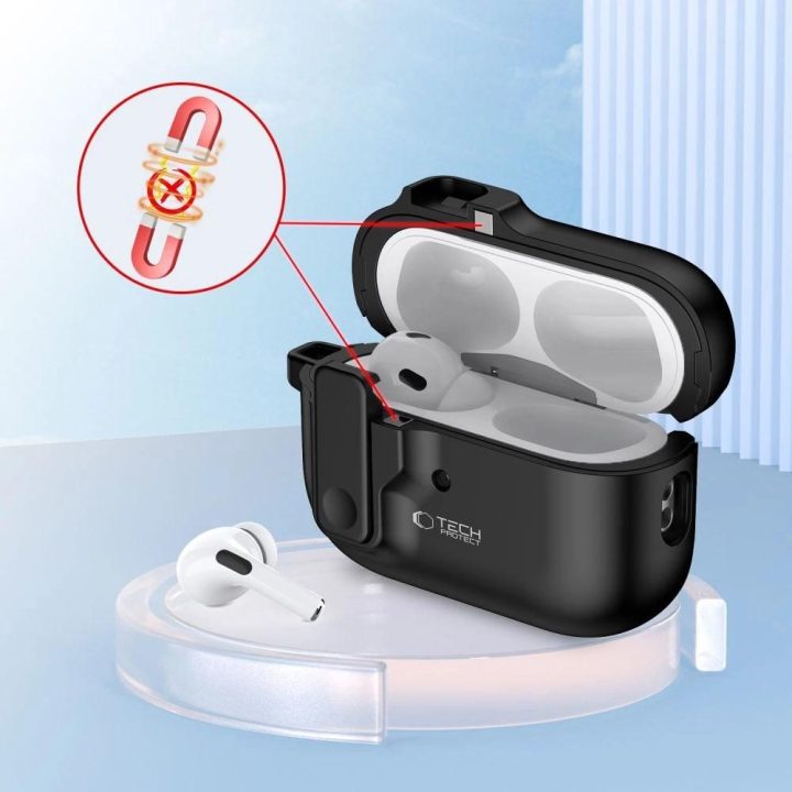 dėklas su karabinu Apple AirPods Pro 1 / 2“ – juodas