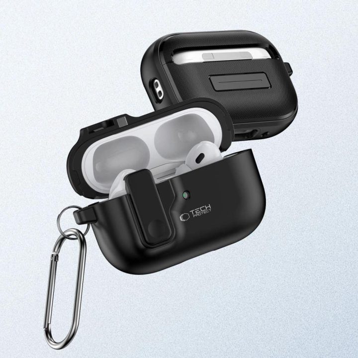 dėklas su karabinu Apple AirPods Pro 1 / 2“ – juodas
