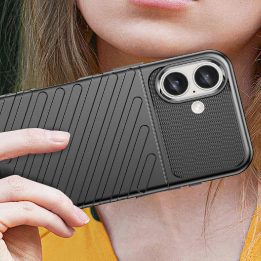 iPhone 16 Plus silikoninis dėklas - juodos spalvos