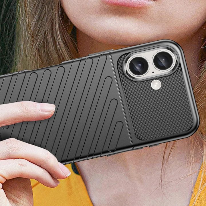 iPhone 16 Plus silikoninis dėklas - juodos spalvos