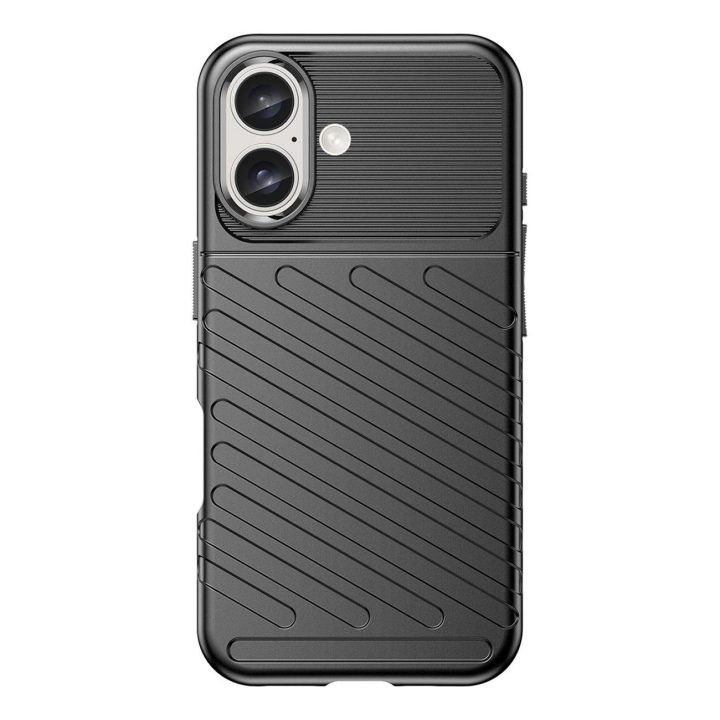 iPhone 16 Plus silikoninis dėklas - juodos spalvos