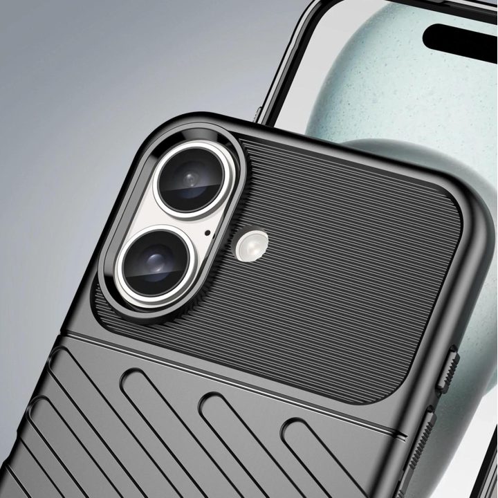 iPhone 16 Plus silikoninis dėklas - juodos spalvos
