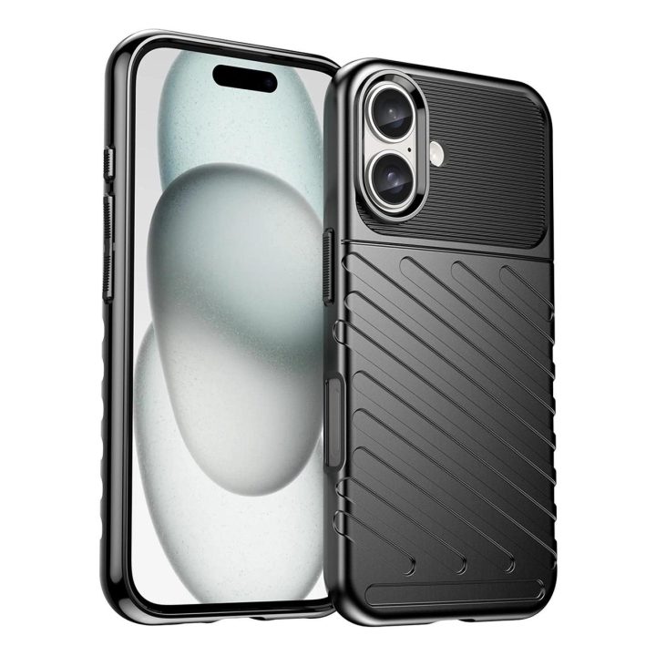 iPhone 16 Plus silikoninis dėklas - juodos spalvos