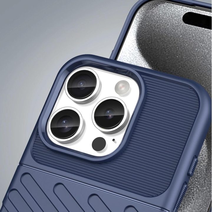 silikono dėklas iPhone 16 Pro – mėlynos spalvos