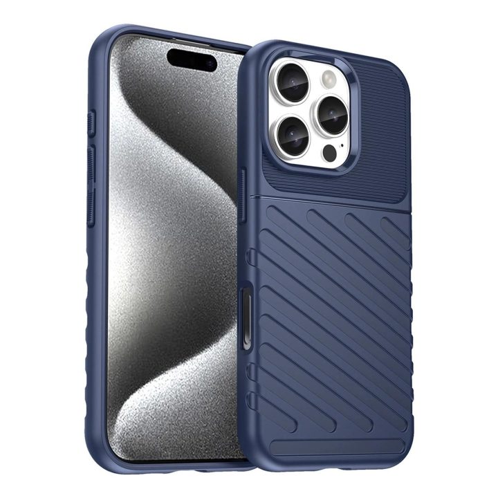 silikono dėklas iPhone 16 Pro – mėlynos spalvos