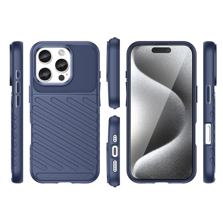 silikono dėklas iPhone 16 Pro – mėlynos spalvos