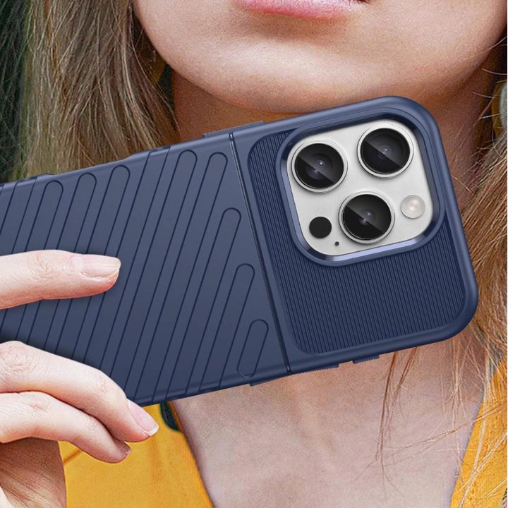 silikono dėklas iPhone 16 Pro – mėlynos spalvos