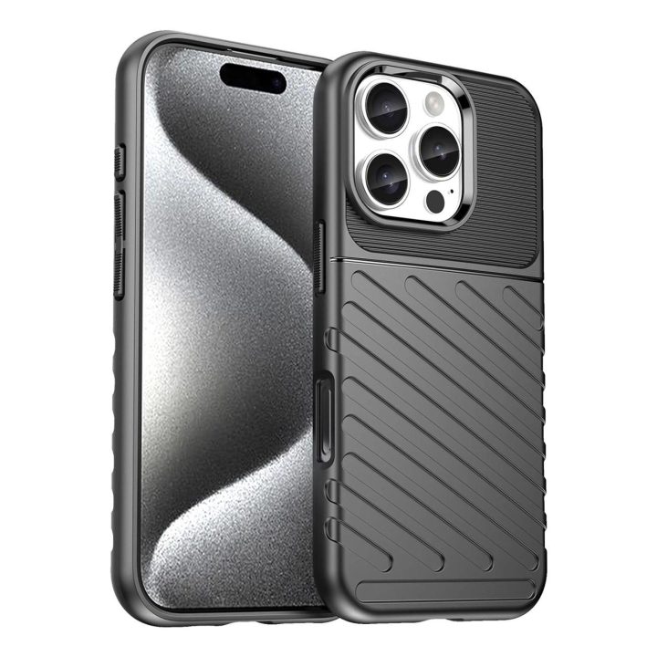apsauginis silikoninis dėklas iPhone 16 Pro Max“ - juodas