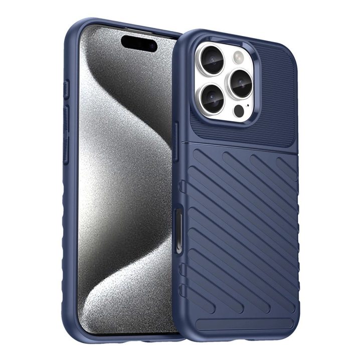 dėklas iPhone 16 Pro Max“ telefonui iš silikono – mėlynos spalvos