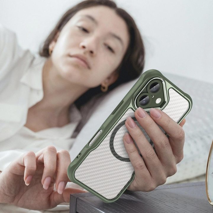 silikoninis MagSafe“ dėklas iPhone 16“ – žalias