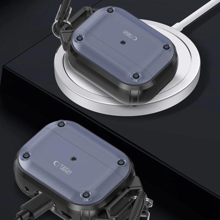 dėklas su karabinu skirtas Apple AirPods Pro 1 / 2 - mėlynas