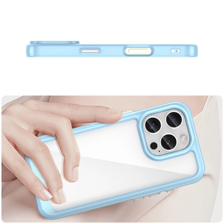 dėklas su gelio rėmeliu, skirtas iPhone 16 Pro Max“ – mėlynas