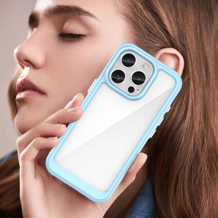 dėklas su gelio rėmeliu, skirtas iPhone 16 Pro Max“ – mėlynas