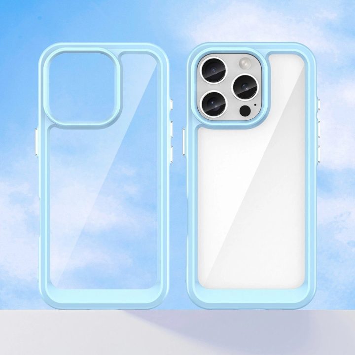dėklas su gelio rėmeliu, skirtas iPhone 16 Pro Max“ – mėlynas