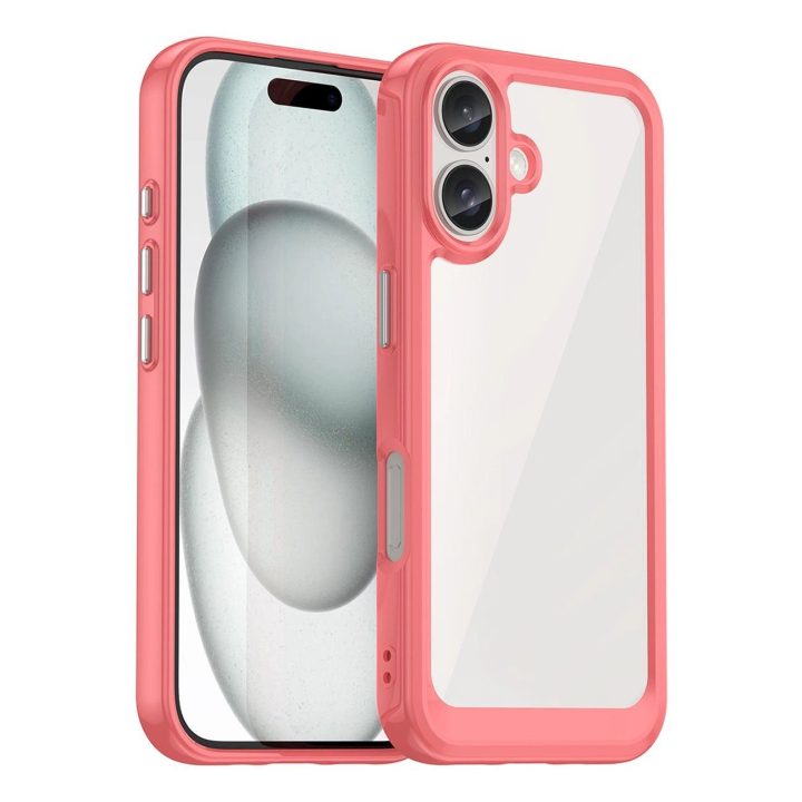 dėklas su gelio rėmeliu iPhone 16 Plus“ – raudonas
