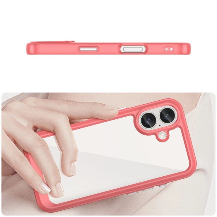 dėklas su gelio rėmeliu iPhone 16 Plus“ – raudonas