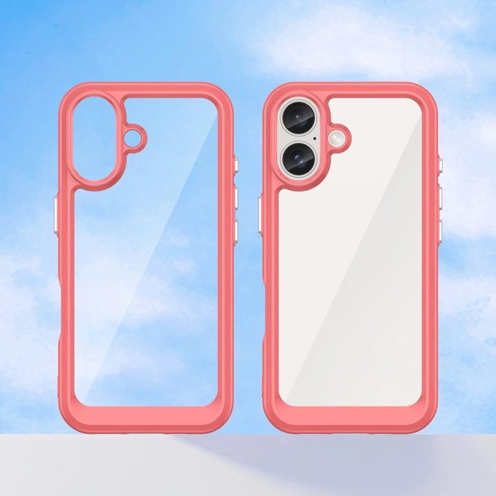 dėklas su gelio rėmeliu iPhone 16 Plus“ – raudonas