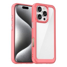 korpusas su gelio rėmeliu skirtas iPhone 16 Pro – raudonas