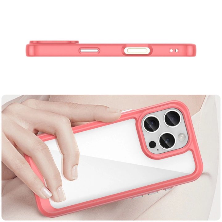 korpusas su gelio rėmeliu skirtas iPhone 16 Pro – raudonas
