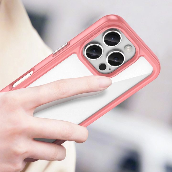 korpusas su gelio rėmeliu skirtas iPhone 16 Pro – raudonas