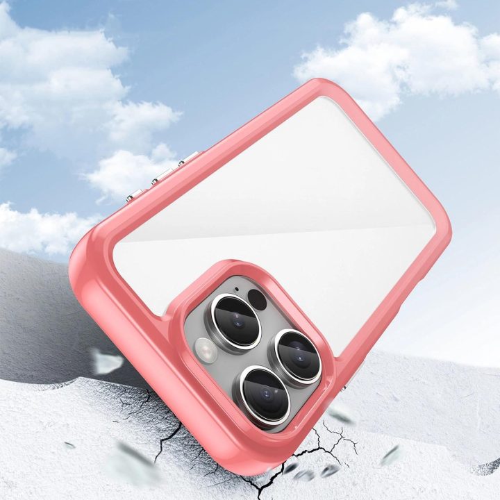 dėklas su gelio rėmeliu iPhone 16 Pro Max“ – raudonas