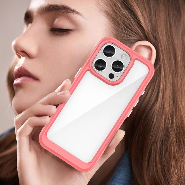 dėklas su gelio rėmeliu iPhone 16 Pro Max“ – raudonas