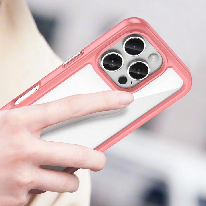 dėklas su gelio rėmeliu iPhone 16 Pro Max“ – raudonas