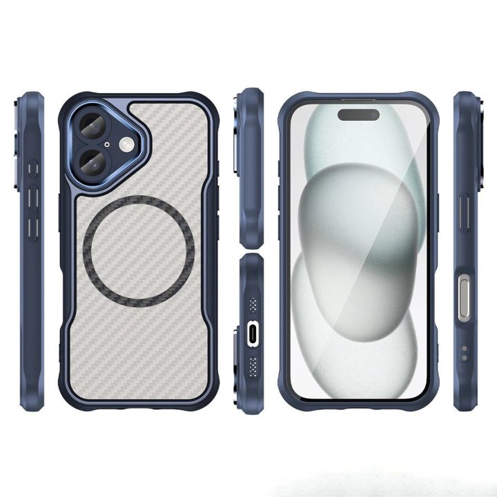 silikono dėklas iPhone 16 Plus įrenginiui - mėlynas