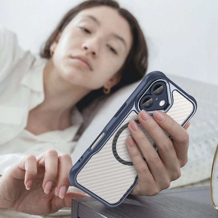 silikono dėklas iPhone 16 Plus įrenginiui - mėlynas