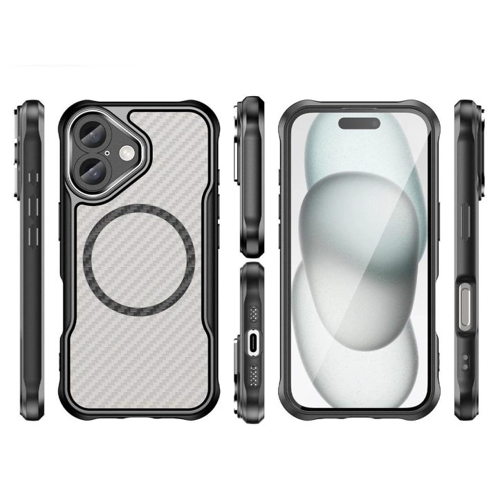 silikoninis dėklas iPhone 16“ - juoda