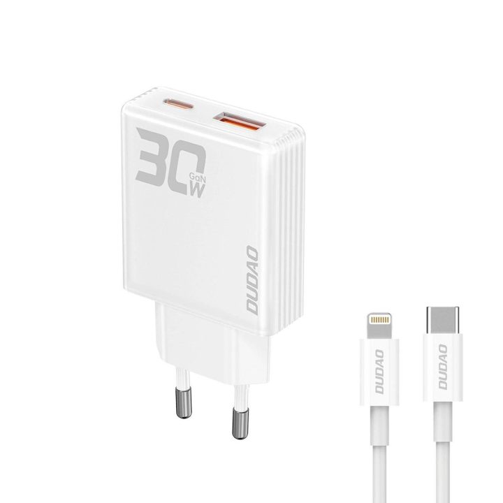 A30EUL 30 W USB C - Lightning kabelis – baltas