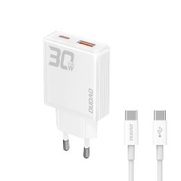 GaN“ įkroviklis A30EUT“ 30 W, su USB C kabeliu, baltas