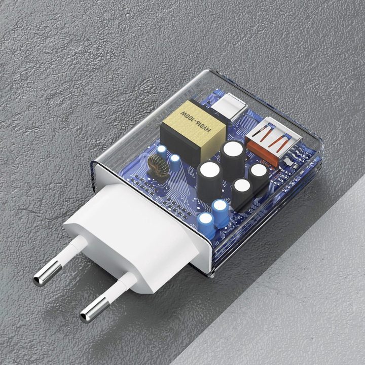 GaN“ įkroviklis A30EUT“ 30 W, su USB C kabeliu, baltas