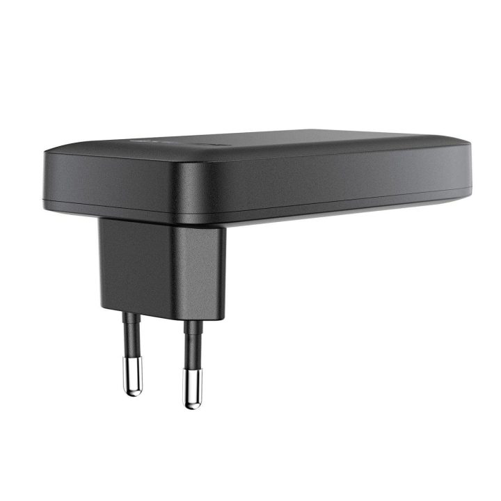 65 W GaN 2 USB A itin plonas įkroviklis, juodas