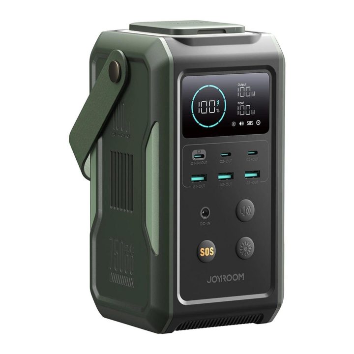 Powerbank“ “ JR A jungtimis, sulankstoma žibintuvėliu ir rankena – žalias