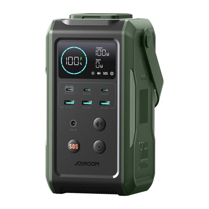 Powerbank“ “ JR A jungtimis, sulankstoma žibintuvėliu ir rankena – žalias