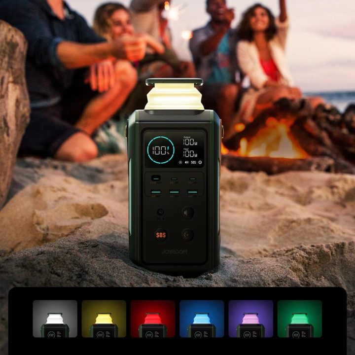 Powerbank“ “ JR A jungtimis, sulankstoma žibintuvėliu ir rankena – žalias
