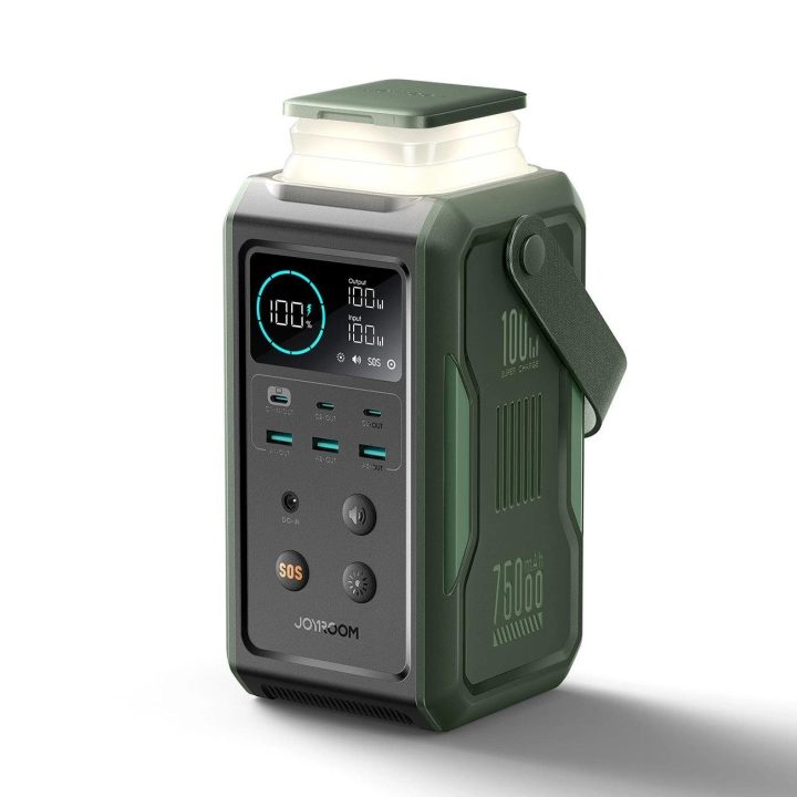 Powerbank“ “ JR A jungtimis, sulankstoma žibintuvėliu ir rankena – žalias