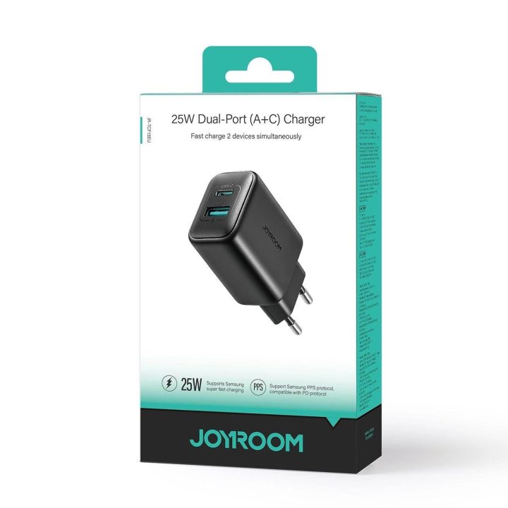 tinklo įkroviklis USB A 25W SFC / PPS / PD – juodas
