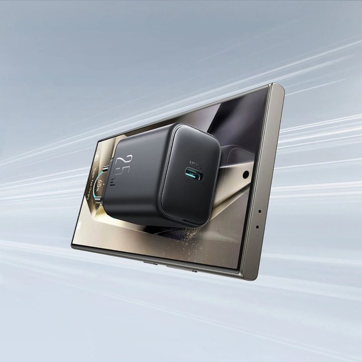 USB-C 25W SFC / PPS / PD tinklo įkroviklis – juodas