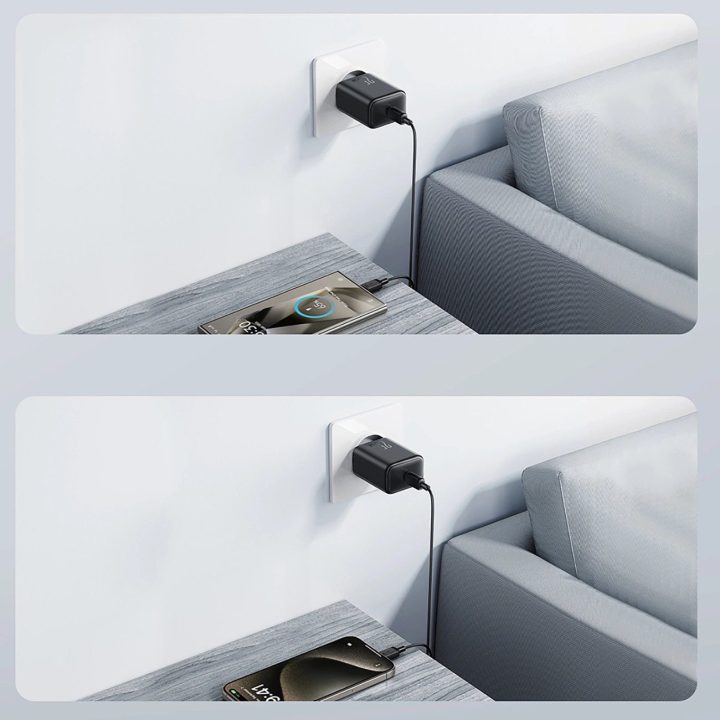 USB-C 25W SFC / PPS / PD tinklo įkroviklis – juodas