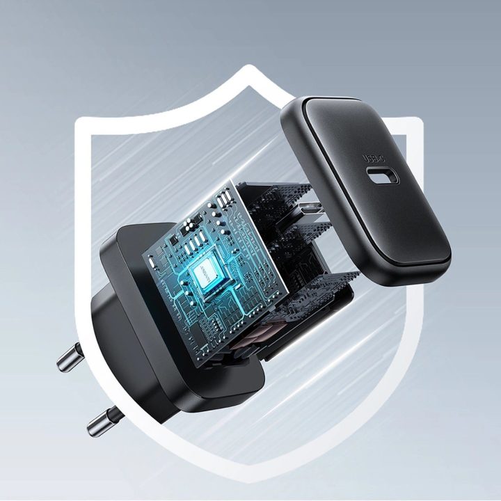 USB-C 25W SFC / PPS / PD tinklo įkroviklis – juodas