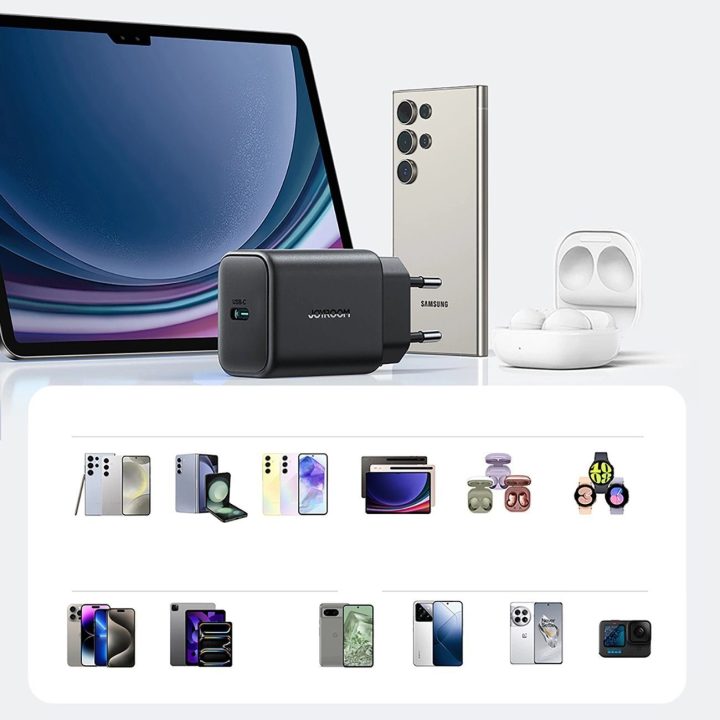 USB-C 25W SFC / PPS / PD tinklo įkroviklis – juodas