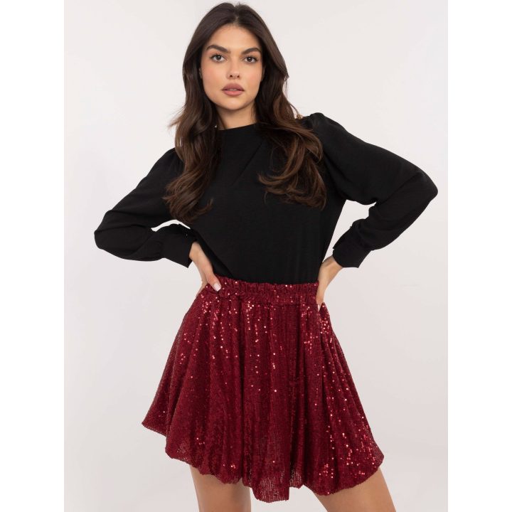 Bordo spalvos sijonas