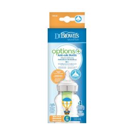 Dr.Browns buteliukas 330 ml OPTIONS + čiulptukas +3M, dekoracija. Triušis su balionais
