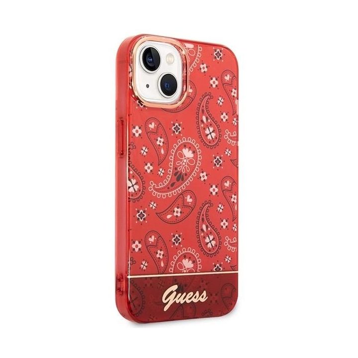 iPhone 14“ 6,1 col. raudona apsauginis dėklas Bandana Paisley“
