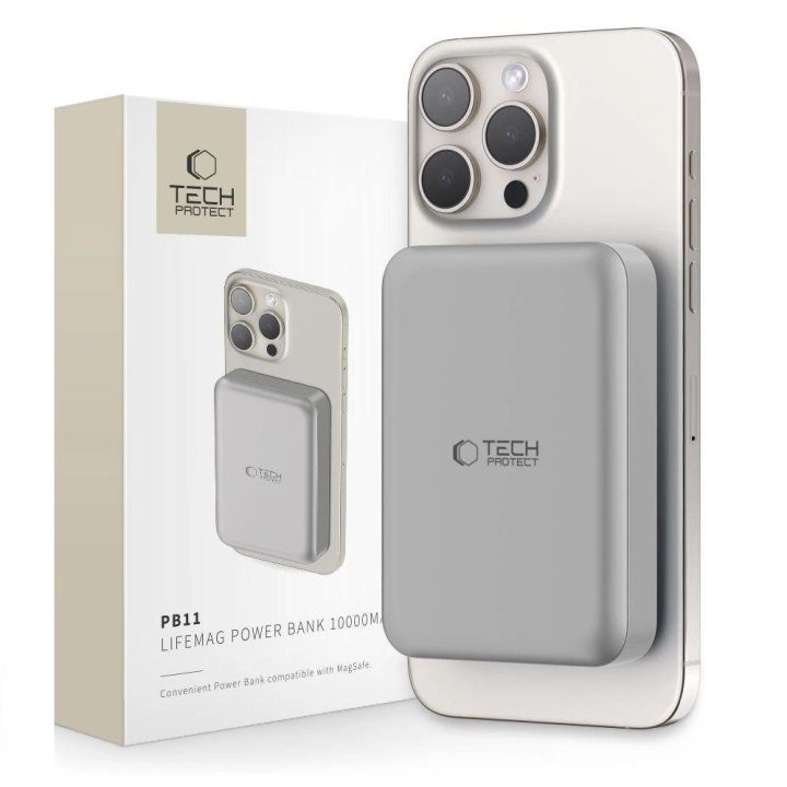 Powerbank“ PB11 LifeMag MagSafe 10000 mAh – titano spalvos
