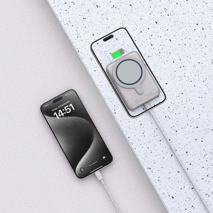 Powerbank“ PB11 LifeMag MagSafe 10000 mAh – titano spalvos